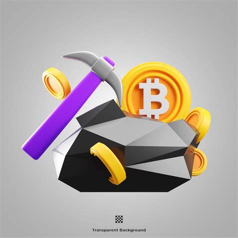 Premium Psd Bitcoin Mining D Icon Illustration