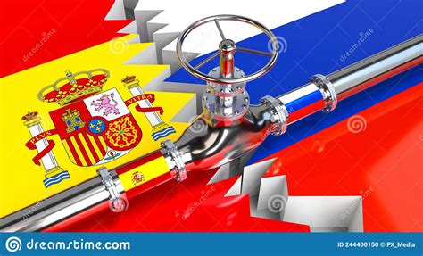 Gas Pipeline Flags Of Azerbaijan And Russia Royalty Free Illustration