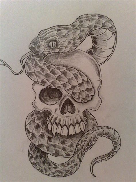 Snake Drawing Skull Art Drawing Snake Tattoo