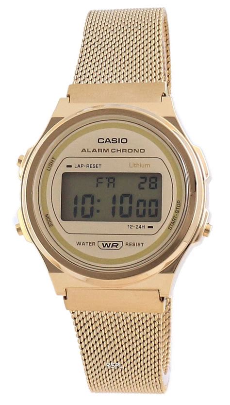 Casio Youth Vintage Gold Tone Stainless Steel Digital A Wemg A