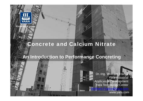 PDF Introduction To Calcium Nitrate In Concreting Yara NitCal