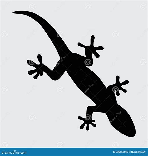 Lizard Silhouette Lizard Isolated On White Background Stock Vector