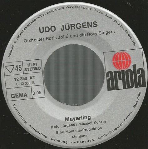 Udo Jurgens Ich Bin Wieder Da 16015 Vinylsinglesnl