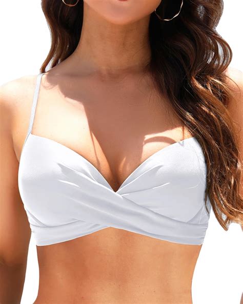 Snapklik Women Underwire Bikini Top Only Push Up Swim Top Bra