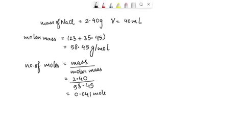 Solved Determine The Molarity Of A Solution Containing G Of