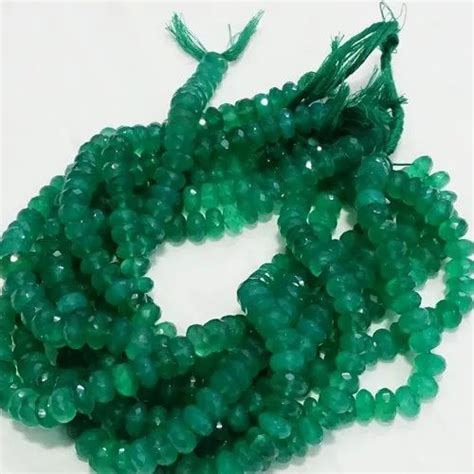 Round Green Onyx Rondelle Faceted Beads Packaging Type Box Size