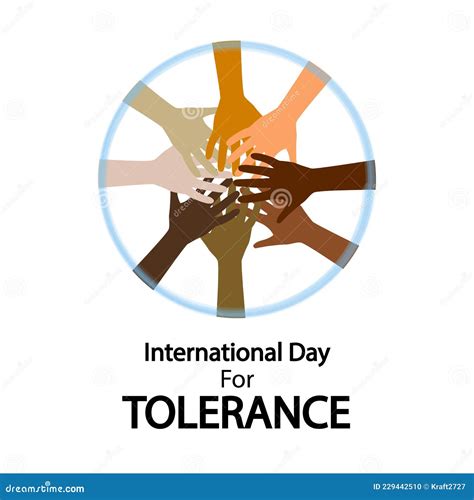 Circle Of Hands On International Day Of Tolerance Stock Vector