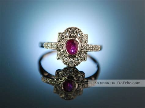 Ruby Diamond Engagement Ring Verlobungsring Weiss Gold 750 Rubin Brillanten