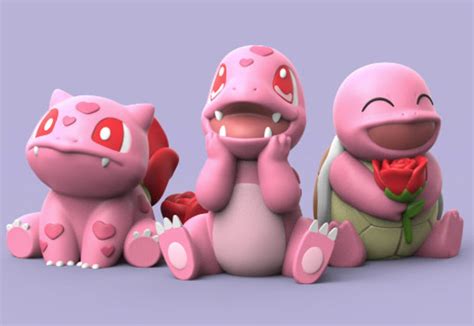 Valentine Pokémon Kanto Starters Charmander Squirtle Bulbasaur Hand