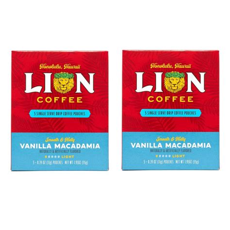 Amazon Lion Coffee Vanilla Macadamia Flavor Single Serve Drip