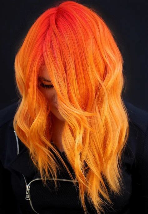 50 Beautiful Color Hairstyles To Inspire Orange Haarfarben Haar Styling Einzigartige Haarfarbe