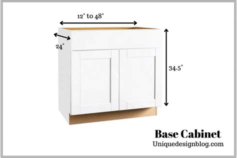 Standard Kitchen Cabinet Size Chart