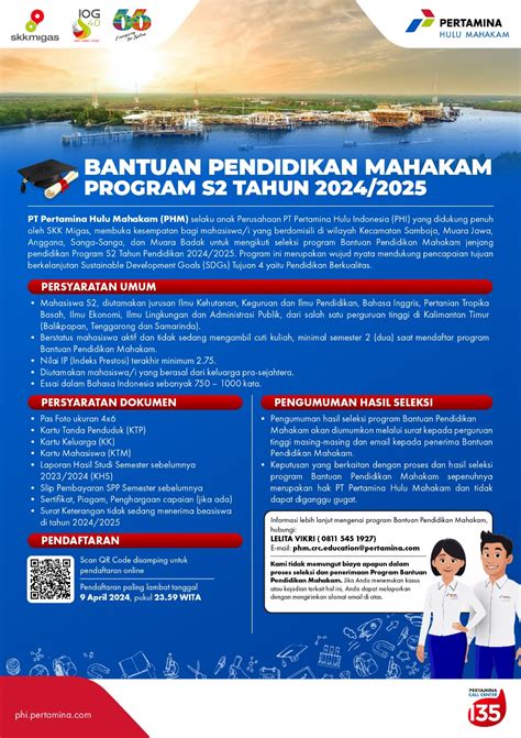 BEASISWA SKK MIGAS Bantuan Pendidikan Mahakam Program D3 D4 S1 Tahun