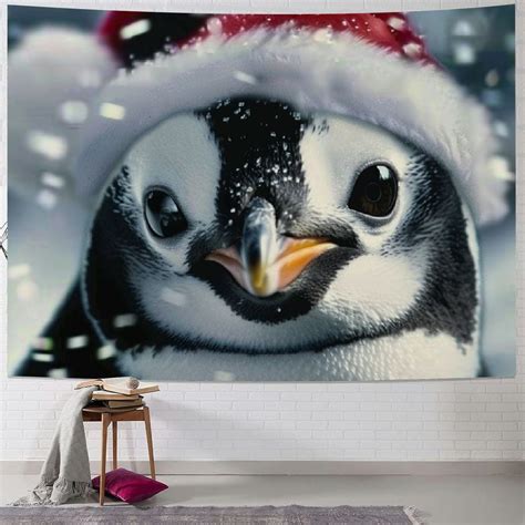 Fenyluxe Cartoon Cute Penguin Tapestry Aesthetic Wall Art Tapestry Wall