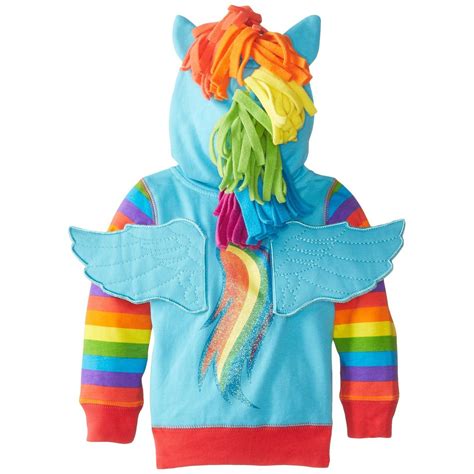 Rainbow Dash Glitter My Little Pony Youth Hoodie Costume Rainbow Dash