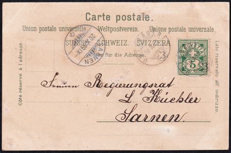 Lithokarten Gruss Vom Aegeri Thal Briefmarken World