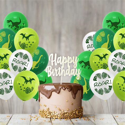 Buy Dinosaurs Latex Balloons 12 Inch White Green Latex Balloons With