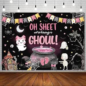 Amazon AIBIIN 7x5ft Halloween Baby Shower Backdrop For Girls It S