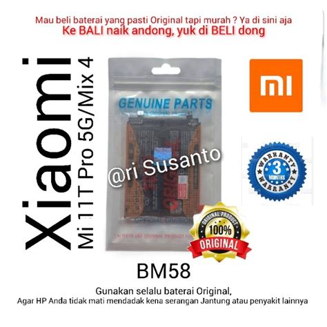 Jual Baterai Xiaomi Mi 11T Pro 5G Mi Mix 4 BM58 BM 58 Asli Original