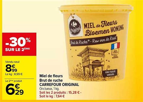 Promo Miel De Fleurs Brut De Ruche Carrefour Original Chez Carrefour