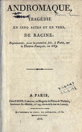 Andromaque 1816 Edition Open Library