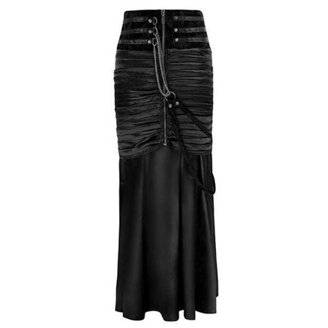 Gothic High Waist Pleated Lace Up Mermaid Skirt For Women Wanahavit