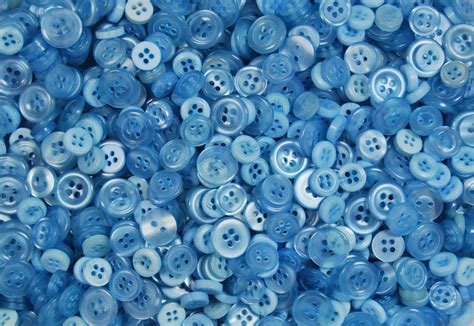 TINY BABY BLUE Mixed Tiny Sizes Of Various Tiny Buttons For Sewing And