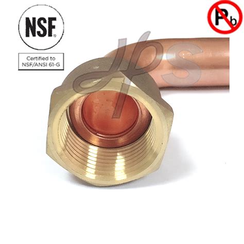 Nsf Approved Lead Free Brass Copper 90 Degree Elbow Meter Coupling China Lead Free Brass 90