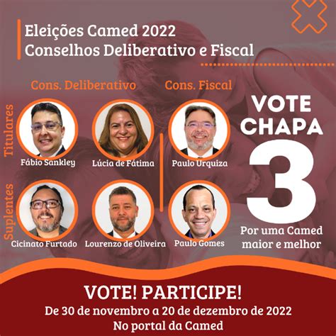 Por que a Chapa 3 é a melhor opção para a Camed Eleição vai até terça