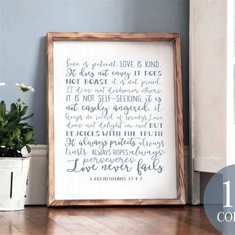 Love Is Patient Kind Bible Verse Sign Quote Wedding Verse Couple