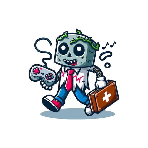 Lindo Zombie Caminando Icono De Dibujos Animados De Vector Ilustración