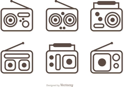 Outline Radio Vector Pack 85204 Vector Art at Vecteezy