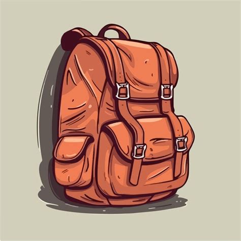 Una Mochila Marr N En Una Pared Con La Palabra Viajar Vector Premium