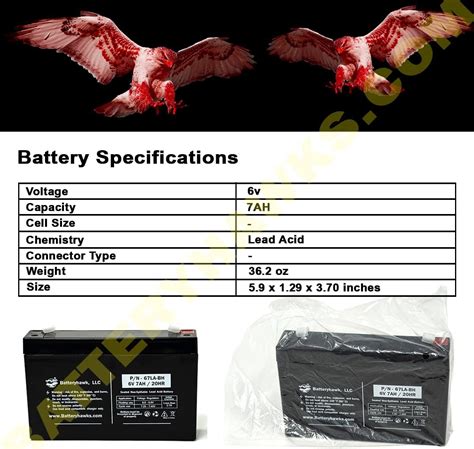 Battery Hawk UB670 ELB 0607 plomo ácido 6V 7AH SLA WP7 6 EMB 0606