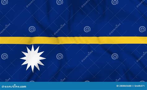 Levantamiento Del Mapa De Nauru Y Ondear La Bandera De Nauru En Segundo