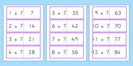 2 12 Times Table Flash Cards Primary Teaching Resources