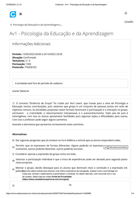 Colaborar Av Psicologia Da Educa O E Da Aprendizagem Psicologia