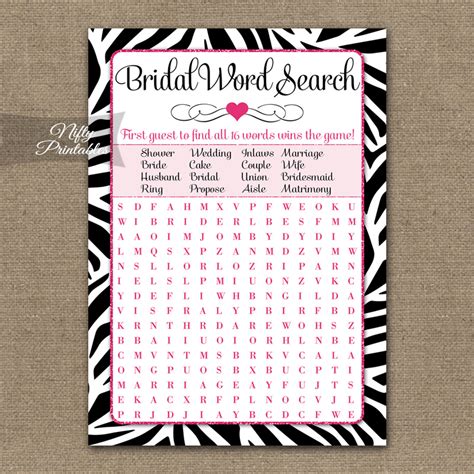 Bridal Shower Word Search Printable Word Search Maker