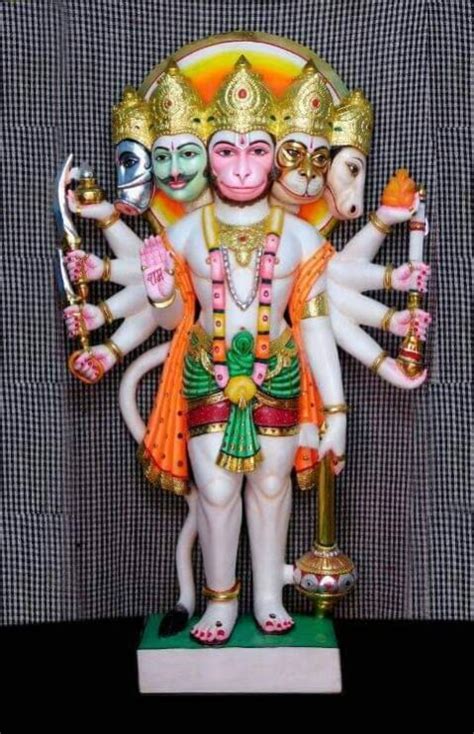 White Marble Panchmukhi Hanuman Statue At Rs Piece In Alwar