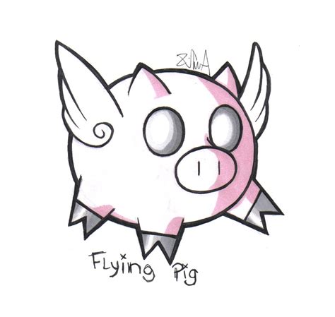 Flying Pig Drawing at GetDrawings | Free download