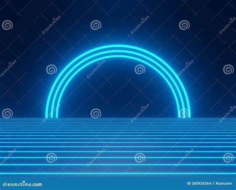 3d Blue Neon Lights Background Stock Illustration Illustration Of