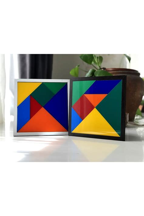 Mresh design Tangram 7 Parça Eğitici Renkli Ahşap Ve Akrilik Orta Boy