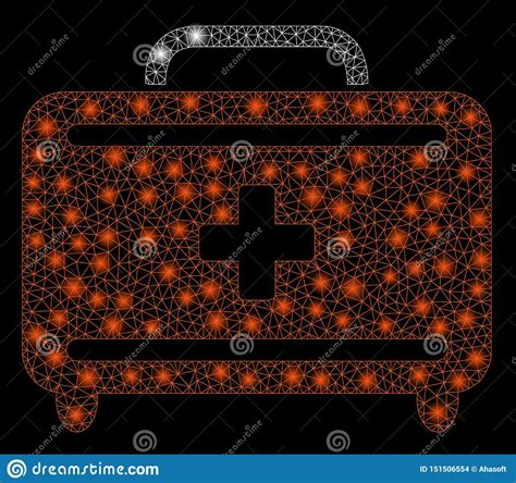 Flare Mesh Carcass First Aid Toolkit With Flare Spots Stock Vector