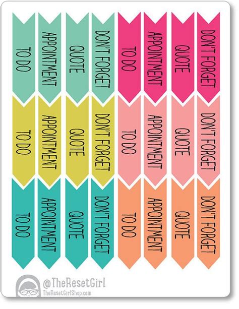 25 Daily Reminder Arrow Stickers Planner Stickers Weekly Planner