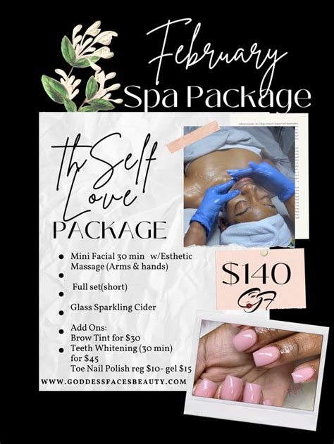 spa package, nails, mini facial, spa day, full set