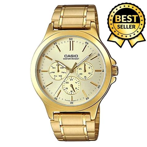 Casio Edifice V300g Chronograph Gold Dial Stainless Steel Watch For Men Gold Lazada Ph