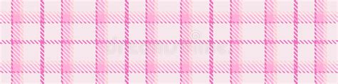 Girly Pink Seamless Plaid Vector Border Gingham Bright Color Checker