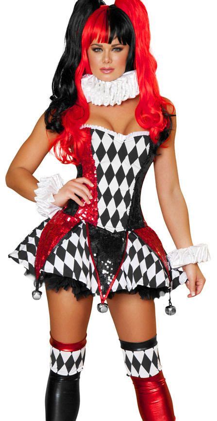 New Women S Sexy Halloween Costume Harlequin Jester Harley Quinn Fancy Dress Unbranded