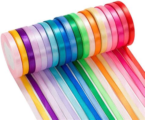 500 Yards Double Sided Fabric Ribbon Silk Satin Roll20 Colors Satin