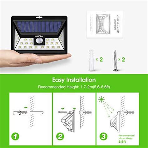 Litom Original Solar Lights Modes Wireless Motion Sensor Angle